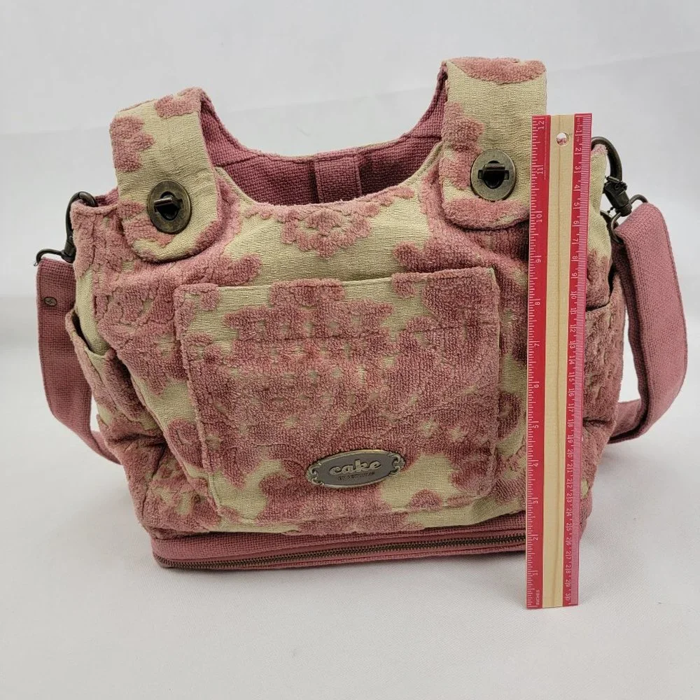 Petunia Pickle Bottom Cake Society Satchel Strawberry PINK Cut Velvet Tapestry